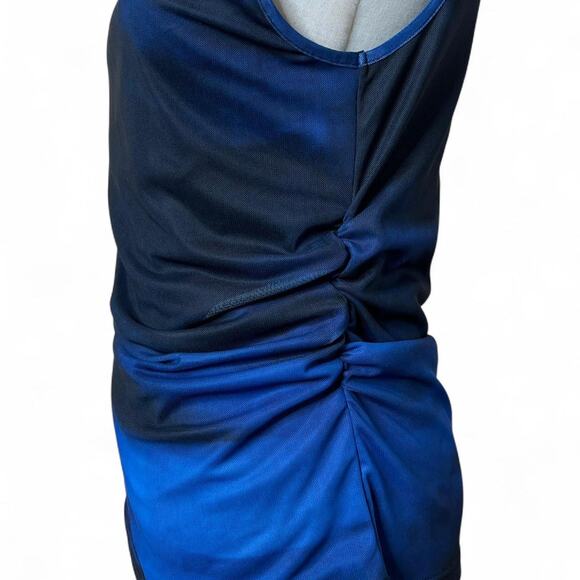 Midnight blue and black high neck sleeveless top - Picture 2 of 5